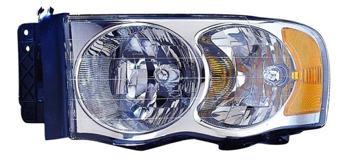 Left (Driver) Headlight Assembly for 2004-2005 Dodge Ram 1500, Front Headlight Replacement Housing/Lens/Cover includes Park/Signal/Marker Lights, Composite,  55077121AG, Replacement