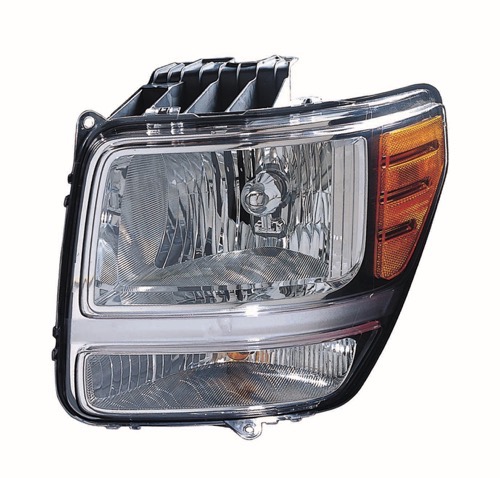 Left (Driver) Headlight Assembly for 2007 - 2011 Dodge Nitro, Front Headlight Assembly Replacement Housing/Lens/Cover, Composite, OEM 55157225AE, Replacement
