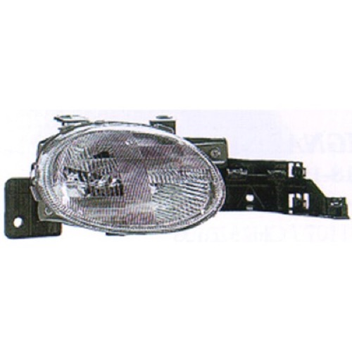 Front Headlight Assembly for 1995 - 1999 Dodge Neon, Right (Passenger) Side without Bulb, Composite,  4761448AB, Replacement