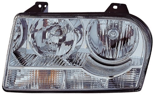 Right (Passenger) Front Headlight Assembly for 2008 Chrysler 300, Replacement Housing, Lens, Cover, Halogen without Delay Option, Composite  4805756AI, Replacement