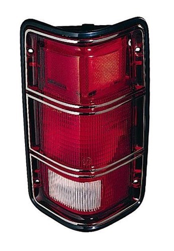 Left (Driver) Tail Light Assembly for 1984 - 1988 Dodge D150, Rear Tail Light Assembly Replacement, Lens, Cover, to 12/1/87 with Black Rim,  4169005, Replacement