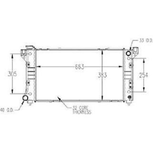 Radiator Assembly for 1998 - 2000 Dodge Caravan (3.3L V6, 3.8L V6), with Heavy Duty Cooling,  5191925AA, Replacement