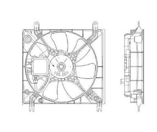 Radiator Cooling Fan Assembly for 2001 - 2005 Mitsubishi Eclipse, Automatic Transmission, Replacement w/ 7-Blade Fan, Motor, Blade, and Shroud Assembly -  MR373111-PFM
