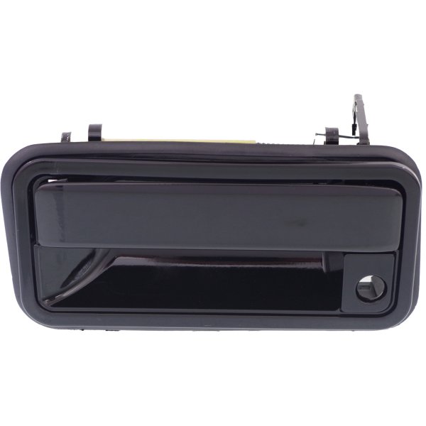 Exterior Front Door Handle for Chevrolet C/K Full Size Pickup 1988-2002, Smooth Black, Metal, Left (Driver) Side with Keyhole, Replacement