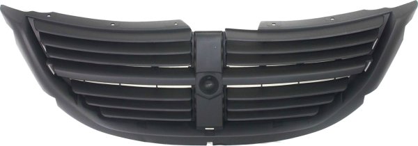 Polypropylene Grille for Dodge Caravan 2005-2007, Painted Black Shell and Insert, 1-Piece Type, Replacement