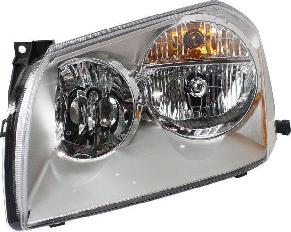 Headlight Assembly for 2005-2007 Dodge Magnum, Left (Driver) Side, Halogen, with Chrome Bezel, Replacement