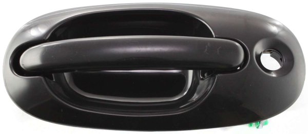 Front Exterior Door Handle for Chrysler Town and Country 1996-2000, Right (Passenger), Smooth Black, with Keyhole, Plastic, Replacement
