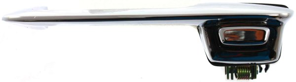 Exterior Front Door Handle in Chrome Metal for 1978-1993 Dodge Full Size Pickup, Left (Driver), Can Also Fit Rear, Replacement