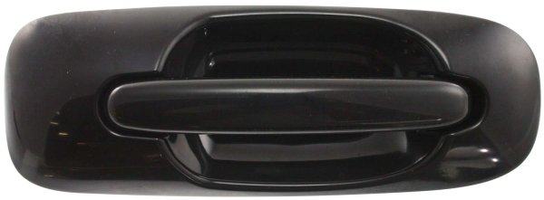 Front Exterior Door Handle for 2001-2007 Town and Country, Smooth Black, Right (Passenger) Side, Without Keyhole, Replacement