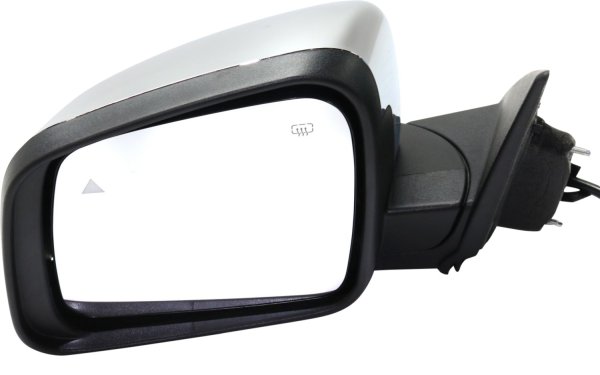 Power Mirror for Dodge Durango 2011-2022, Left (Driver), Manual Folding, Heated, Chrome, with Blind Spot Detection, Memory, and Signal Light, without Auto Dimming, Replacement