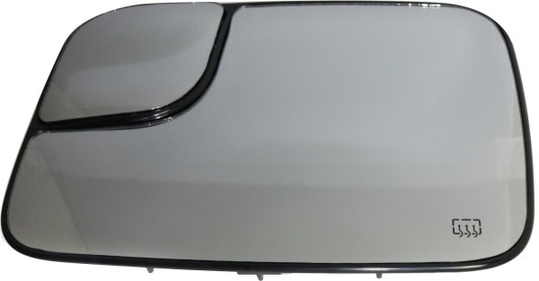 Heated Towing Mirror Glass with Backing Plate for Dodge Full Size Pickup 1500 (2002-2004), 2500/3500 (2003-2004), Left (Driver), All Cab Types, with Towing Package, Replacement