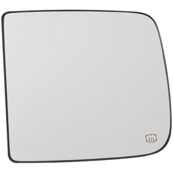 Mirror Glass for Dodge RAM 2500 (2010-2018)/ RAM 3500 (2016-2018), Left (Driver), Upper, Power, Heated, Towing, with Towing Package, without Auto Dimming, Signal Light, BSD, Replacement