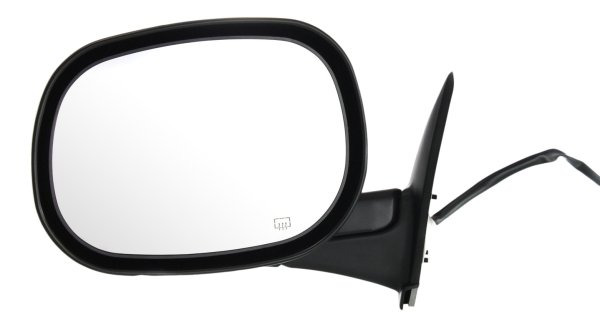 Power Heated Mirror for Dodge RAM 1500 Pickup 1998-2001, RAM 2500/3500 Pickup 1998-2002, Left (Driver), Non-Towing, Manual Folding, Textured, Replacement