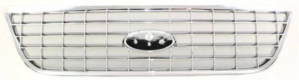Chrome Shell and Insert Grille for 2002-2005 Ford Explorer, Suitable for Eddie Bauer, Limited, NBX, XLT, XLT Sport, XLS, XLS Sport Models, Replacement