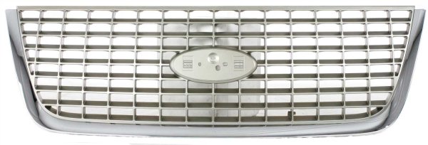 Chrome Shell with Painted Silver Insert Grille for 2003-2006 Ford Expedition, Eddie Bauer Model, without Monochromatic Package, Replacement