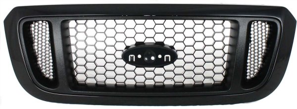 Honeycomb Insert Grille for Ford Ranger 2004-2005, Textured Black Shell/Painted Silver Insert, 4WD (Four-Wheel Drive), XL/XLT/Edge/FX4/Tremor Models, Replacement