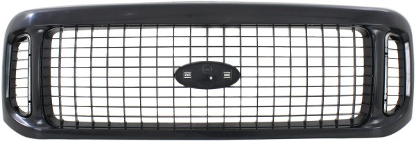 Grille for Ford Excursion 2000-2004, Painted Black Shell with Dark Gray Insert, Plastic, Replacement