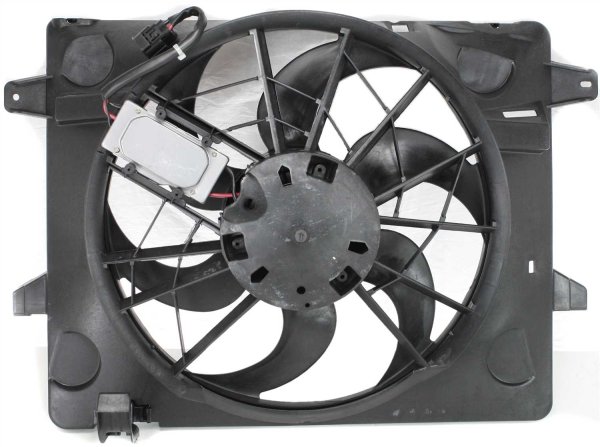 Radiator Fan Assembly with Control Module for 2003-2005 Ford Crown Victoria, Mercury Grand Marquis, Lincoln Town Car, Replacement