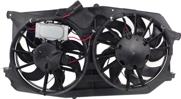 Radiator & A/C Condenser Fan Shroud Assembly for Ford Five Hundred 2005-2007, Includes Control Module, Replacement