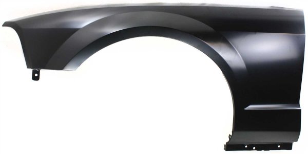 Front Fender for 2005-2009 Ford Mustang, Left (Driver), Primed (Ready to Paint), without Wheel Opening Molding Holes, Replacement