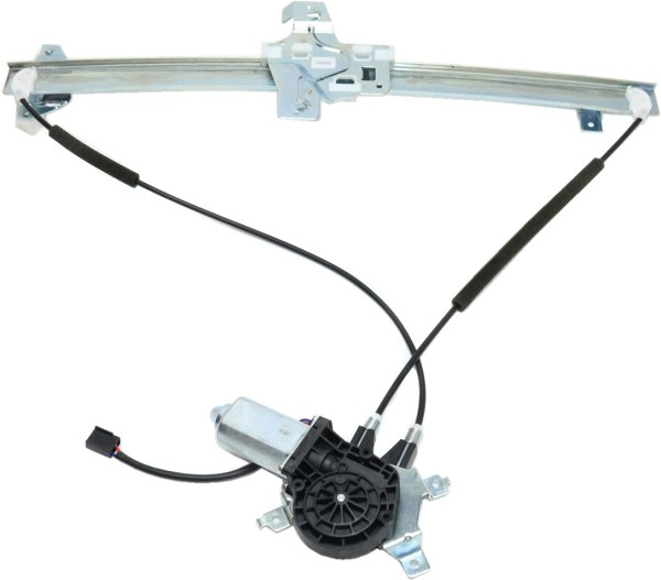Front Window Regulator with Motor for Ford Econoline Van 1992-2014, Right (Passenger) Side, Power, Replacement