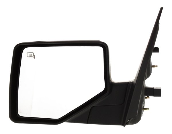 Power Mirror for Ford Explorer 2006-2010, Left (Driver), Manual Folding, Heated, Chrome/Textured, 2 Caps, with Puddle Light, Replacement