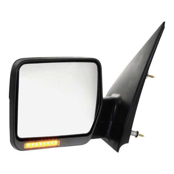 Power Mirror for Ford F-150 2004-2006, Left (Driver), Non-Towing, Manual Folding, Heated, Textured, with In-housing Signal Light, Excludes Auto Dimming, Blind Spot Detection, and Memory, Replacement