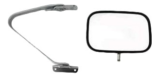 Manual Adjust, Non-Towing Left (Driver) Side Mirror for Ford F-Series (1987-1991), Manual Folding, Non-Heated, Polished, Stainless, Replacement