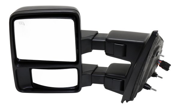 Towing Mirror Left (Driver) for Ford F-150 2013-2014, Power-Operated, Power Folding, Heated, Textured, with Memory and Signal Light, Excludes SVT Raptor Model, Replacement