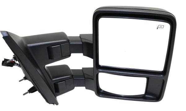 Towing Mirror for Ford F-150 2013-2014, Right (Passenger), Power, Power Folding, Heated, Textured, with Memory and Signal Light, Excludes SVT Raptor Model, Replacement