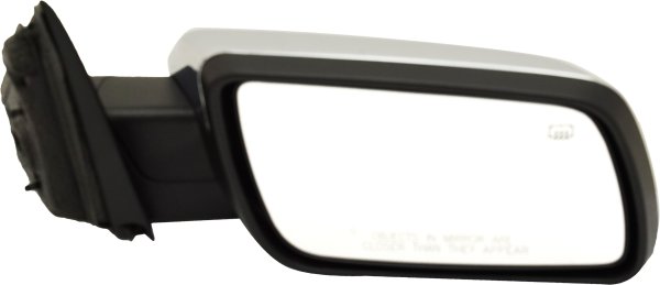 Power Mirror for Ford Flex 2009-2012, Right (Passenger), Manual Folding, Heated, Chrome, with Memory and Puddle Light, Replacement