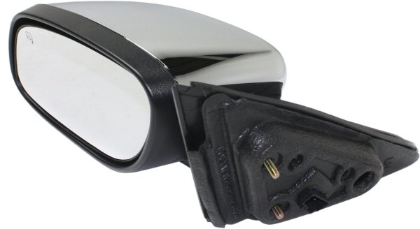 Power Mirror for Ford Taurus 2010-2011, Left (Driver), Manual Folding, Heated, Chrome, with Memory and Puddle Light, without Blind Spot Detection, Limited/SHO Models, Replacement