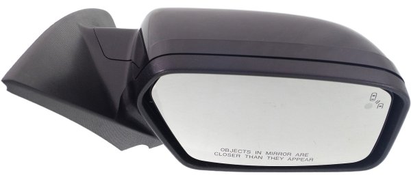 Power Mirror for Ford Fusion 2010-2012, Right (Passenger), Non-Folding, Heated, Paintable/Textured, with 2 Caps, Blind Spot Detection and Puddle Light, Replacement