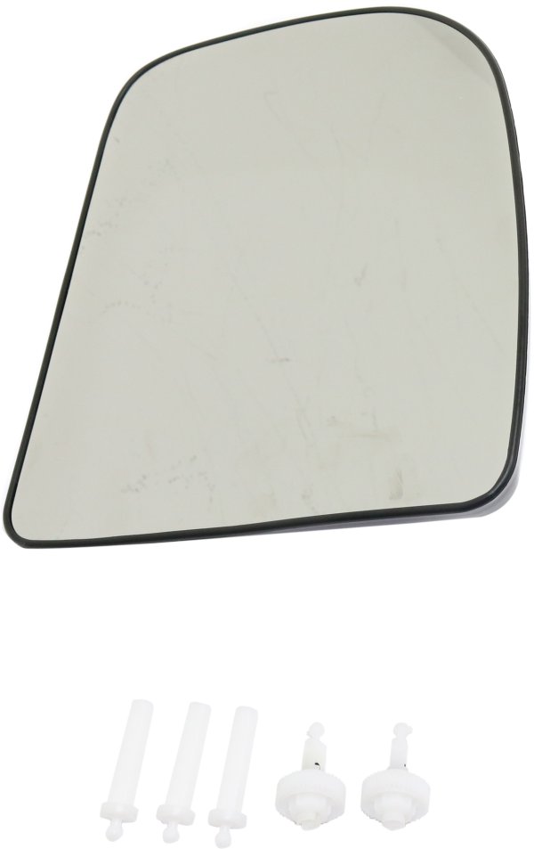 Mirror Glass Replacement for Ford F-250/350 Super Duty (1999-2007), E-350/450 Super Duty (2008-2021), Right (Passenger), Upper, Towing, Non-Heated, with Backing Plate