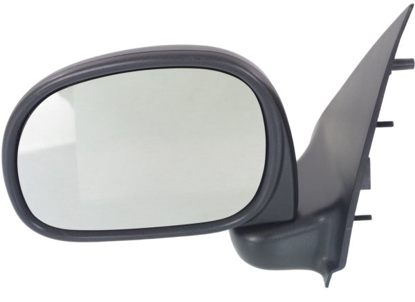 Manual Adjust Mirror for Ford F-150 1997-2002, F-250 1997-1999, Left (Driver), Non-Towing, Manual Folding, Non-Heated, Paddle Style, Textured, All Cab Types, To 2-11-02, Replacement