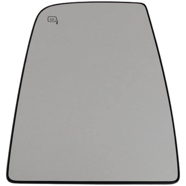 Mirror Glass for Ford Transit 150/250/350, 2015-2022, Left (Driver), Upper, Power, Heated, with Signal Lights and Backing Plate, without Blind Side Detection, All Cab Types, Replacement