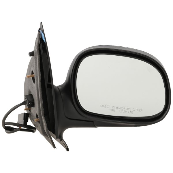 Right (Passenger) Contour Style Mirror for Ford F-150 2001, Expedition 1998-2002, Non-Towing, Power, Manual Folding, Non-Heated, Chrome, without Auto Dimming, Blind Spot Detection, Memory, and Signal Light, Replacement