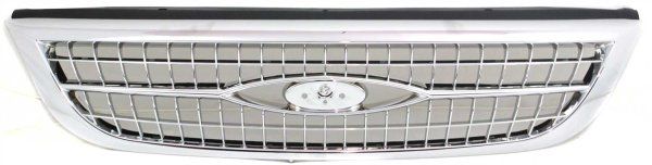 Chrome Shell/Painted Black Insert Grille for Ford Windstar SE/SEL 1999-2000 Model, Replacement