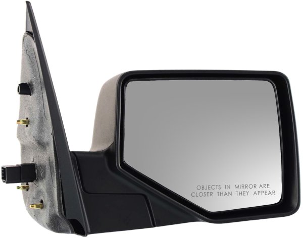 Power Mirror for Ford Explorer 2006-2010, Right (Passenger) Side, Manual Folding, Non-Heated, Chrome/Paintable, 2 Caps, with Puddle Light, Replacement