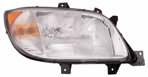 Right (Passenger) Headlight Assembly for 2003 - 2006 Freightliner Sprinter 2500, Front Replacement Housing/Lens/Cover, without Fog Lights, Composite,  5103599AA, Replacement