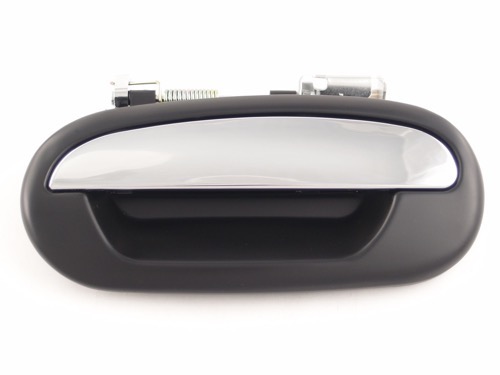 Outer Rear Left (Driver) Door Handle for 1997 - 2003 Ford F-150 Crew Cab Pickup, Smooth Black PTM (Prepped for Paint), OEM Part Replacement: 5L1Z7826605AAPTM