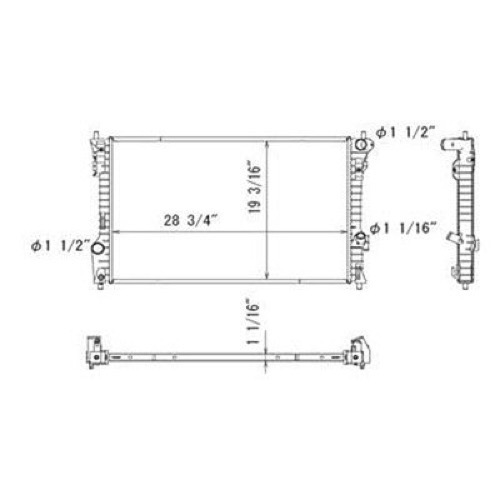 Radiator Assembly for 2010 - 2012 Lincoln MKT (3.5L V6),  H2MZ8005Q, Replacement
