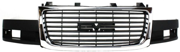 Grille for GMC Savana Van 2003-2023, Chrome Shell with Painted Black Insert, featuring Composite Headlight, Replacement