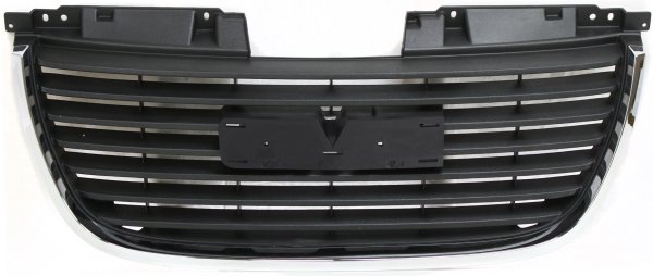 Textured Black Shell and Insert Grille for Yukon 2007-2014 with Chrome Frame, Excluding Hybrid/Denali Models, Replacement