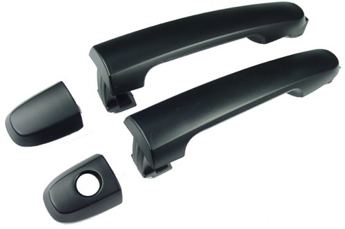Front Left (Driver) Outer Door Handle for 2003 - 2010 Pontiac Vibe, Exterior, Black (RPO-19U), w/Keyhole, w/Cover,  88971449-PFM, Replacement