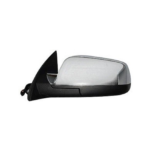 Left (Driver) Outside Rear View Mirror Assembly for 2010 - 2011 GMC Terrain, Power; Heated; 1st Design; Chrome;  20858712 Replacement