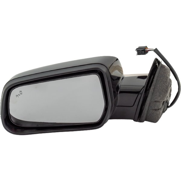 Replacement Mirror for Chevrolet Equinox 2016-2017, GMC Terrain 2015-2017, Left (Driver), Power Adjust, Manual Folding, Heated, Paintable, with Blind Spot Detection in Glass, without Auto Dimming, Memory, and Signal Light