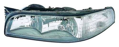 Left (Driver) Headlight Assembly for 1997 - 1999 Buick LeSabre, Front Headlight Assembly Replacement Housing/Lens/Cover, Without Cornering Light, Composite,  16525999, Replacement