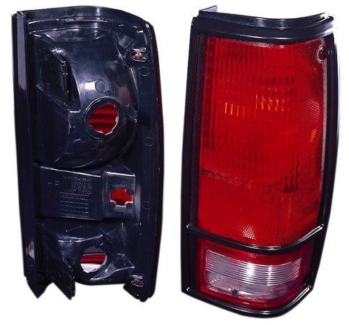 Right (Passenger) Tail Light Assembly for 1982 - 1993 GMC S15, Rear Tail Light Assembly Replacement, Lens, Cover, with Black Bezel,  919650, Replacement