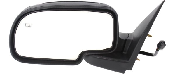 Power Mirror for Chevrolet Silverado/GMC Sierra 1999-2002, Left (Driver), Non-Towing, Manual Folding, Heated, Chrome, Replacement